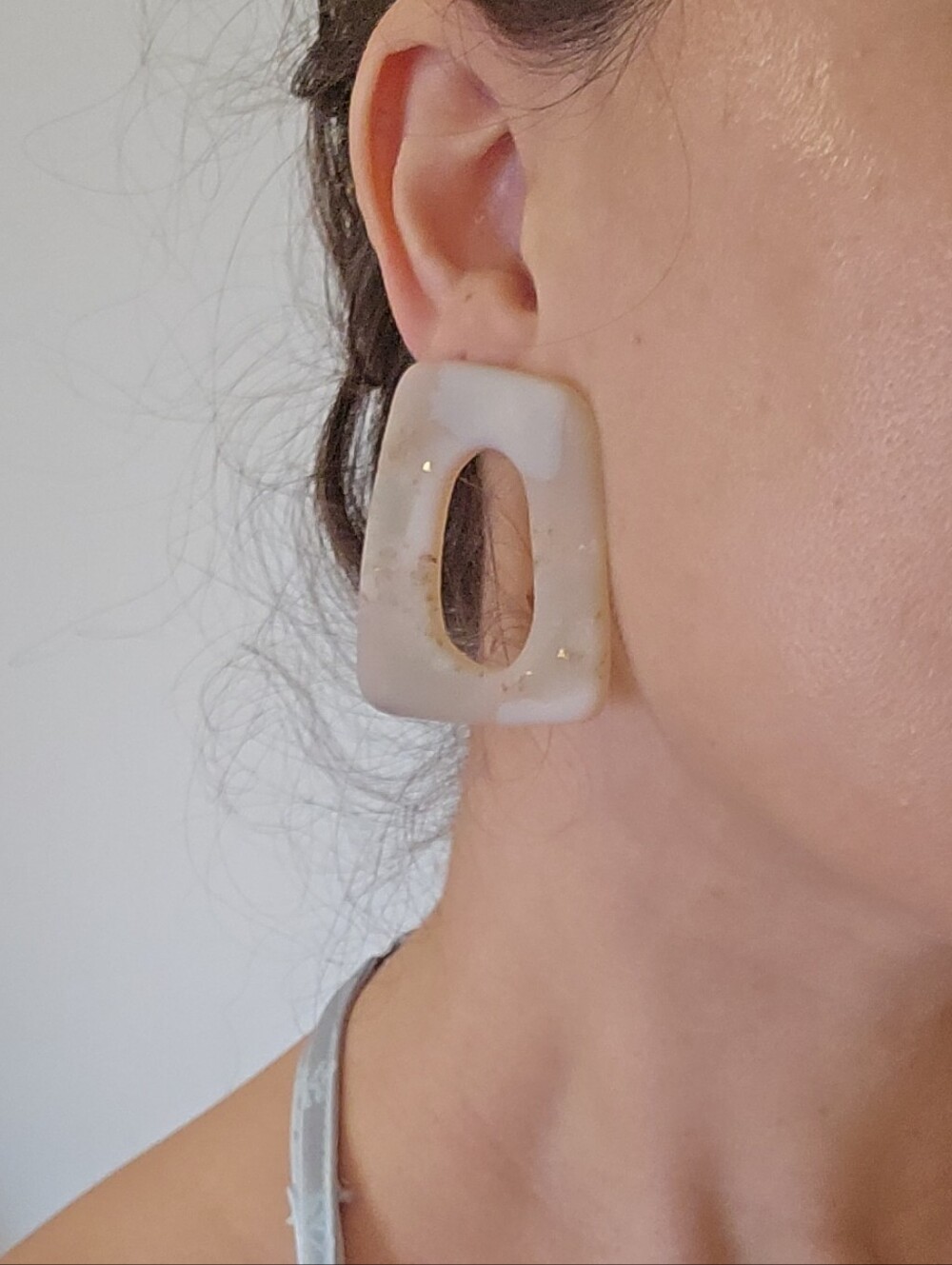 Neutral Clay Geometric Statement Studs